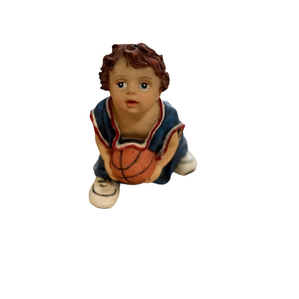 Boy Figure Figurine 3 in Tall Oversized Basketball Shirt Jersey Resin